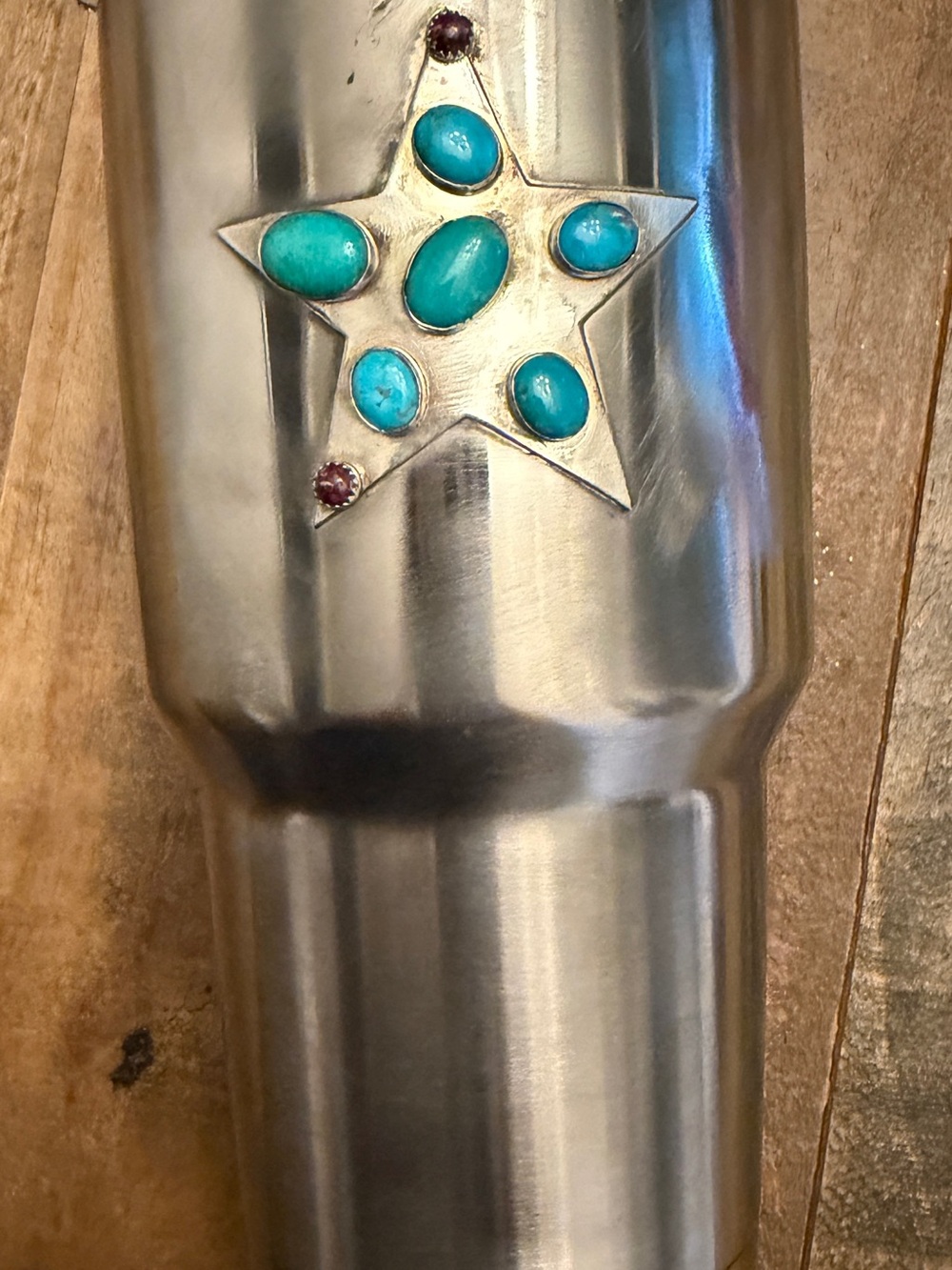 Turquoise and Purple Spiny Star Accent Stainless Steel Yeti Tumbler